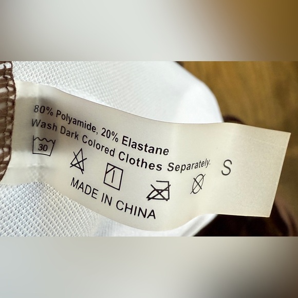 High Waist Lace Up Long Sleeve Swimsuit Bikini Set Two Piece in Coffee Size S - Picture 5 of 6